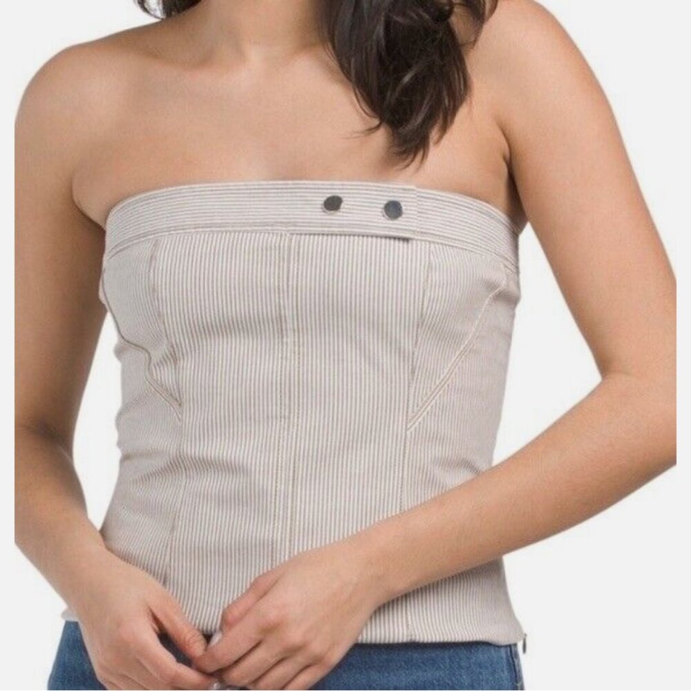 Zara Pinstripe Corset Top